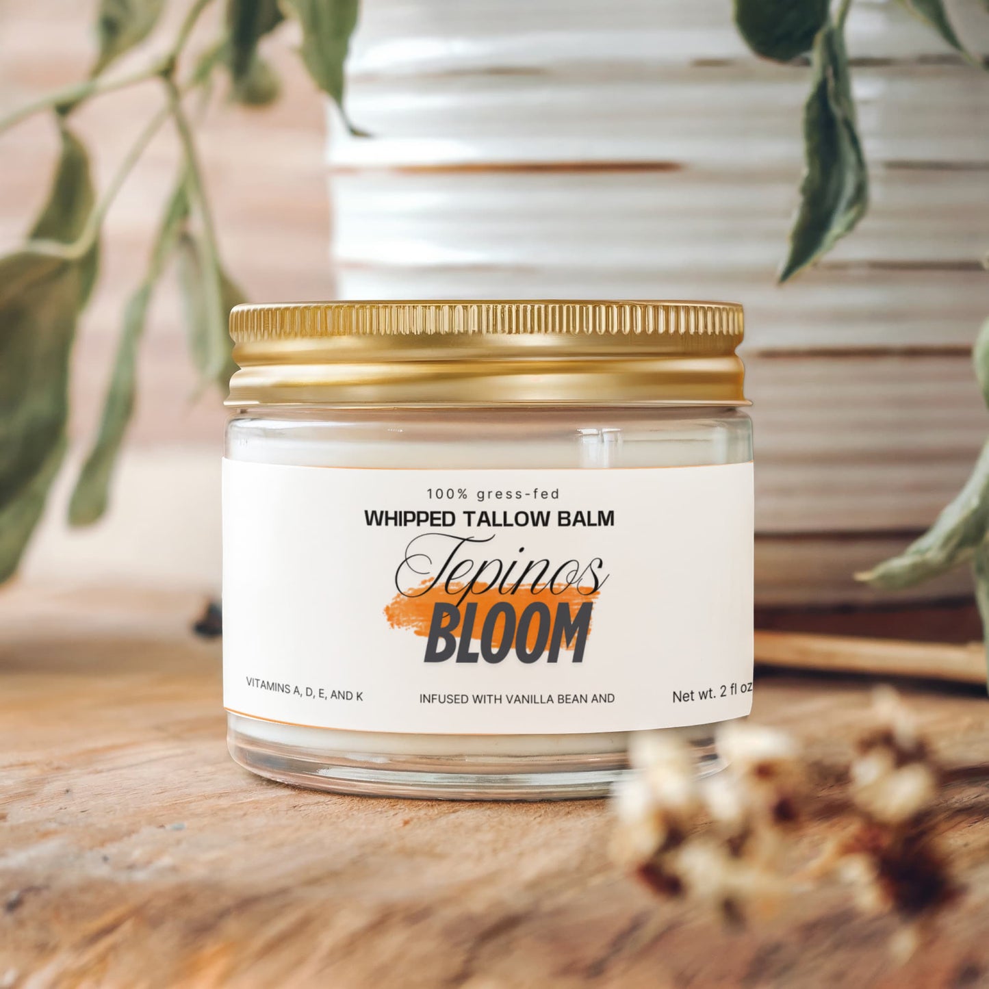 Whipped Grass-Fed Tallow Balm with Vanilla Bean