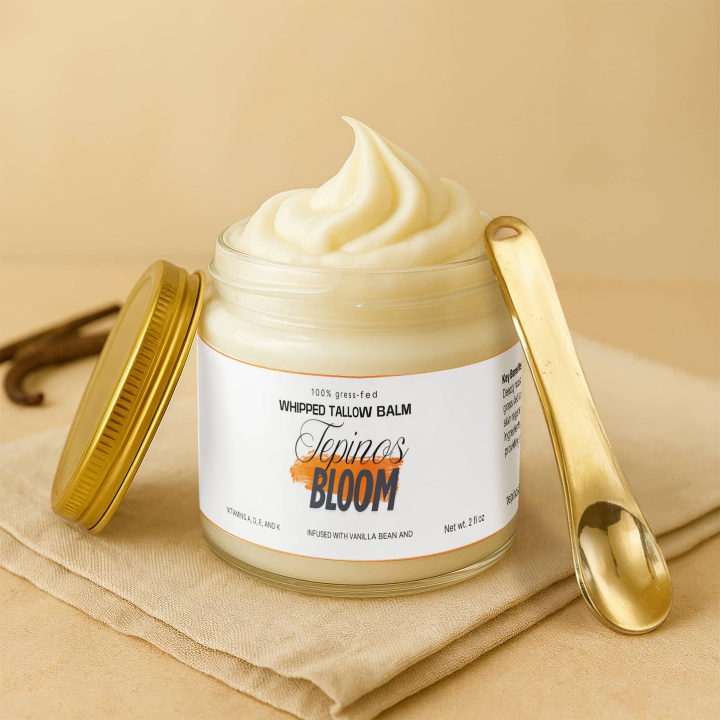 Whipped Grass-Fed Tallow Balm with Vanilla Bean